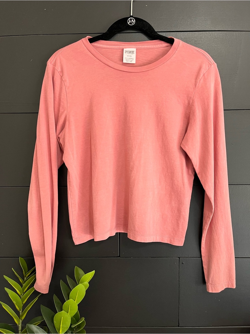 VICTORIA’S SECRET PINK Dusty Rose Long Sleeve Tee Women’s T-shirt Sz M EUC